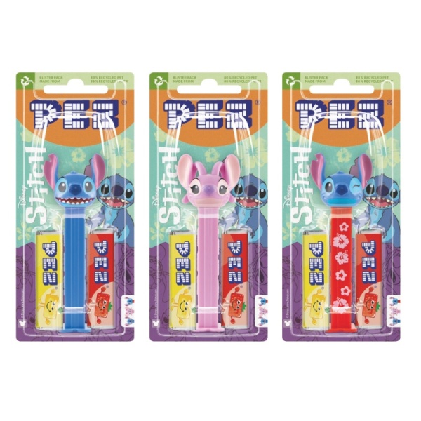 Lilo & Stitch PEZ Dispenser & 2 Sweets Candy Packs 17g